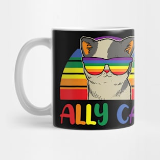 LGBT Ally Cat Gay LGBTQ Flag Gay Pride Mug